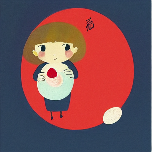 Une petite fille timide portant quelque chose dans les mains, un oeuf à ses côtés