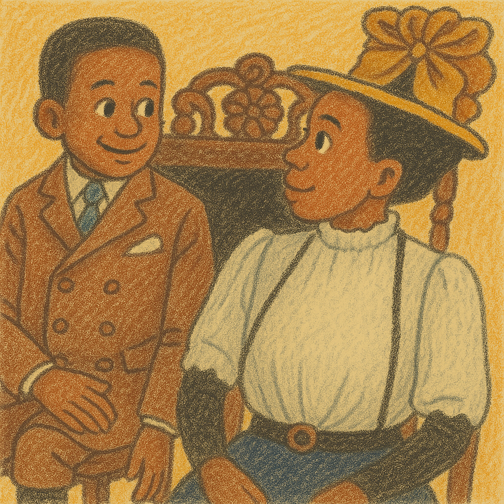 Andy Razaf sy ny reniny mifampijery, samy mipetraka, dia samy mitsiky.